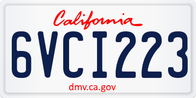 CA license plate 6VCI223