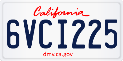 CA license plate 6VCI225