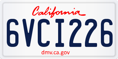 CA license plate 6VCI226
