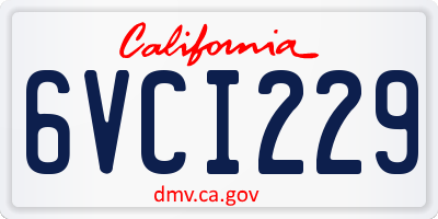 CA license plate 6VCI229