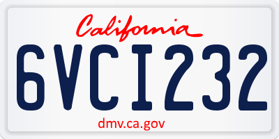 CA license plate 6VCI232