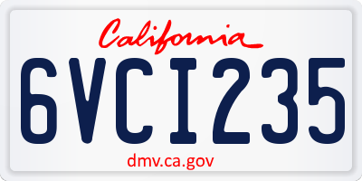 CA license plate 6VCI235