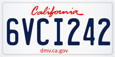 CA license plate 6VCI242