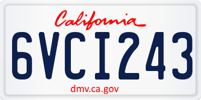 CA license plate 6VCI243