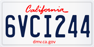 CA license plate 6VCI244