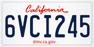 CA license plate 6VCI245