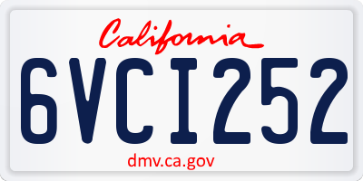 CA license plate 6VCI252
