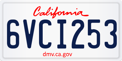 CA license plate 6VCI253