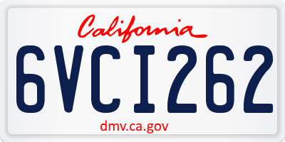CA license plate 6VCI262