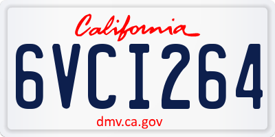 CA license plate 6VCI264