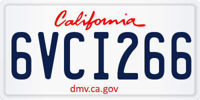 CA license plate 6VCI266
