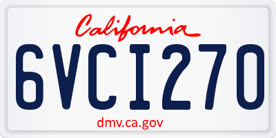 CA license plate 6VCI270