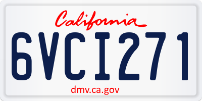 CA license plate 6VCI271