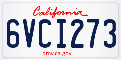 CA license plate 6VCI273
