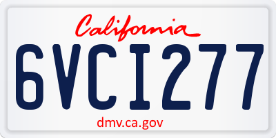 CA license plate 6VCI277