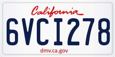 CA license plate 6VCI278