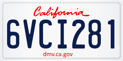 CA license plate 6VCI281