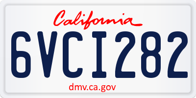 CA license plate 6VCI282