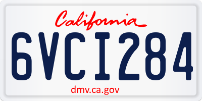 CA license plate 6VCI284