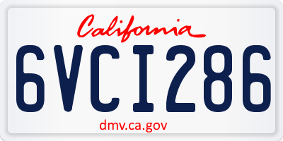 CA license plate 6VCI286