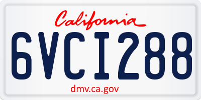CA license plate 6VCI288