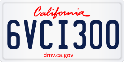 CA license plate 6VCI300