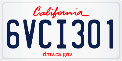 CA license plate 6VCI301
