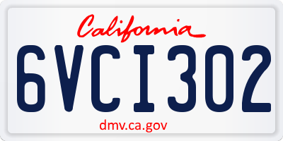 CA license plate 6VCI302