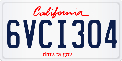 CA license plate 6VCI304