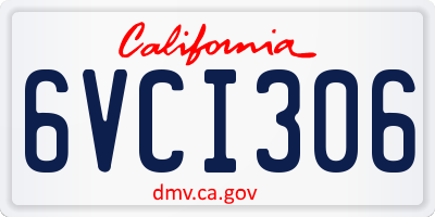 CA license plate 6VCI306
