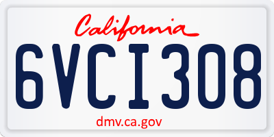 CA license plate 6VCI308