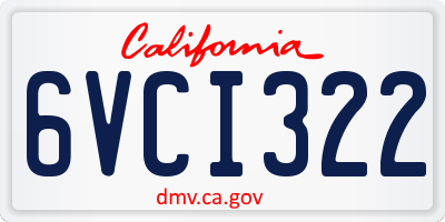 CA license plate 6VCI322