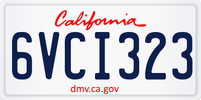 CA license plate 6VCI323