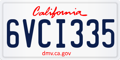 CA license plate 6VCI335