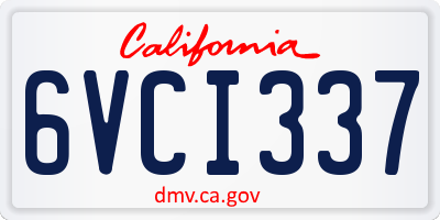 CA license plate 6VCI337