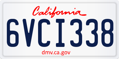 CA license plate 6VCI338