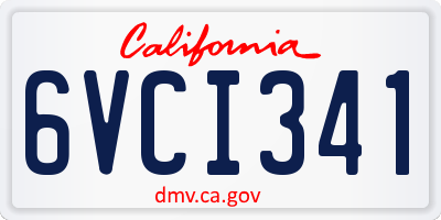 CA license plate 6VCI341