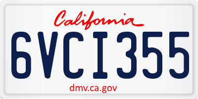 CA license plate 6VCI355