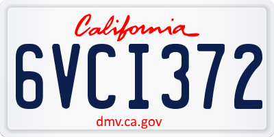 CA license plate 6VCI372