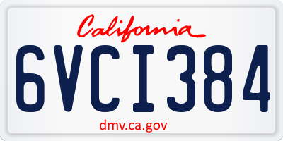 CA license plate 6VCI384