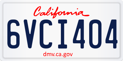 CA license plate 6VCI404