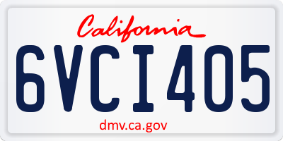 CA license plate 6VCI405