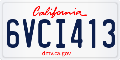 CA license plate 6VCI413