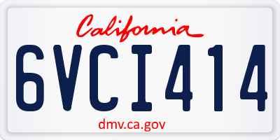 CA license plate 6VCI414