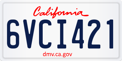 CA license plate 6VCI421
