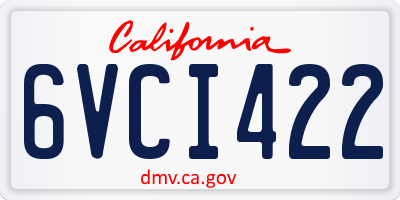 CA license plate 6VCI422