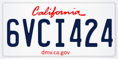 CA license plate 6VCI424
