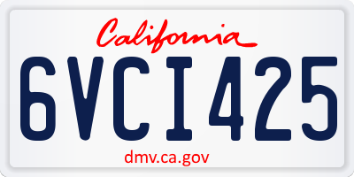 CA license plate 6VCI425