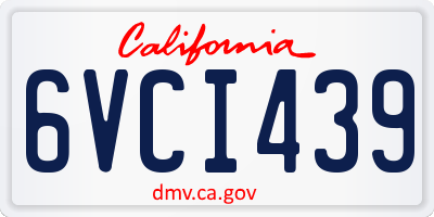 CA license plate 6VCI439
