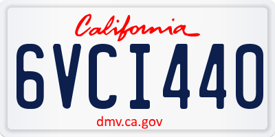 CA license plate 6VCI440